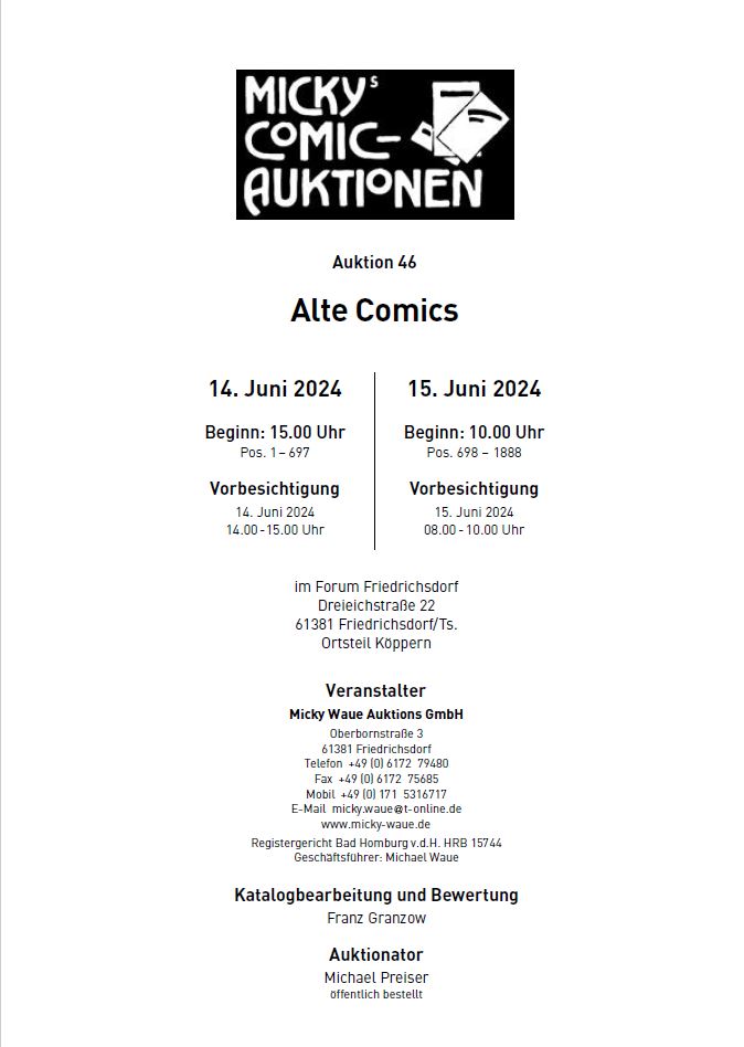 bild konnte nicht geladen werden für comic auktion 46