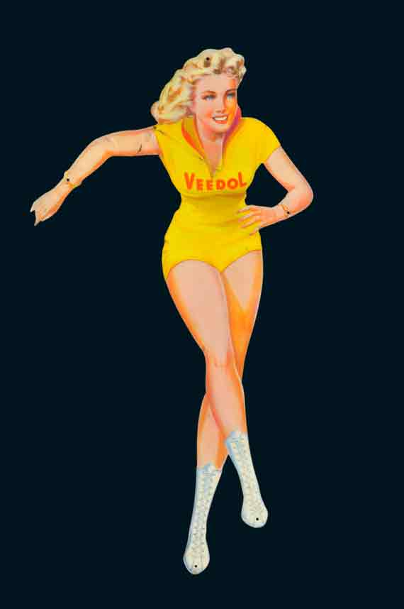 Veedol Sommer Schlittschuhläuferin Pin-Up 