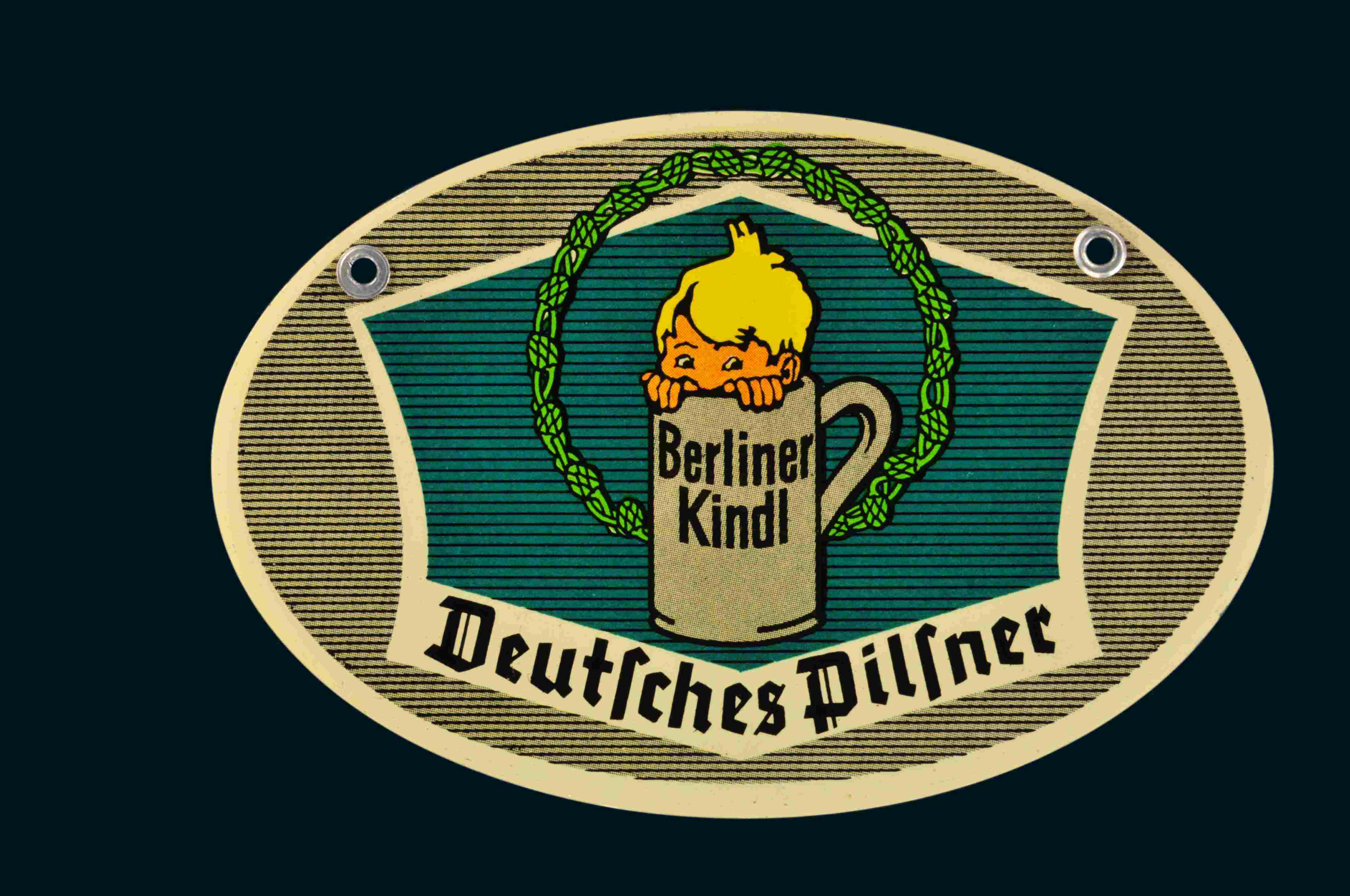Berliner Kindl Deutsches Pilsner Zapfhahnschild 