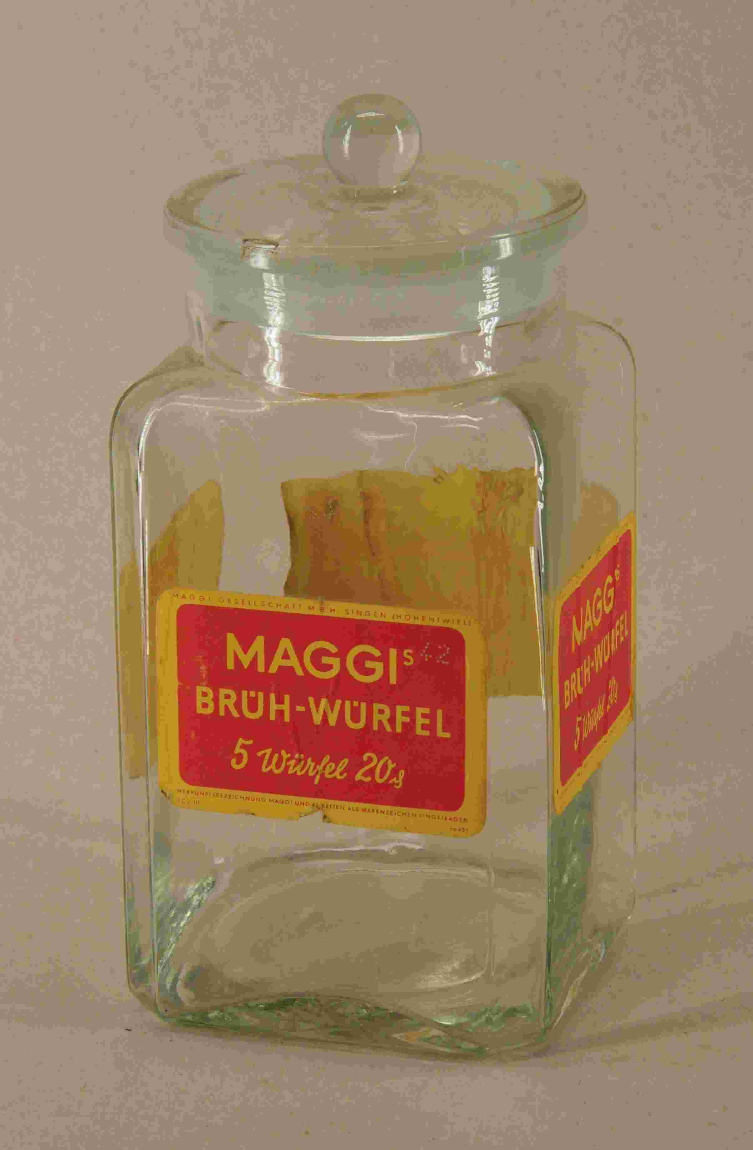 Maggi's Brüh-Würfel Glasbehälter 
