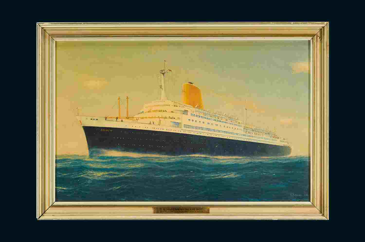 Norddeutscher Lloyd Bremen Plakat im Orig. Rahmen  