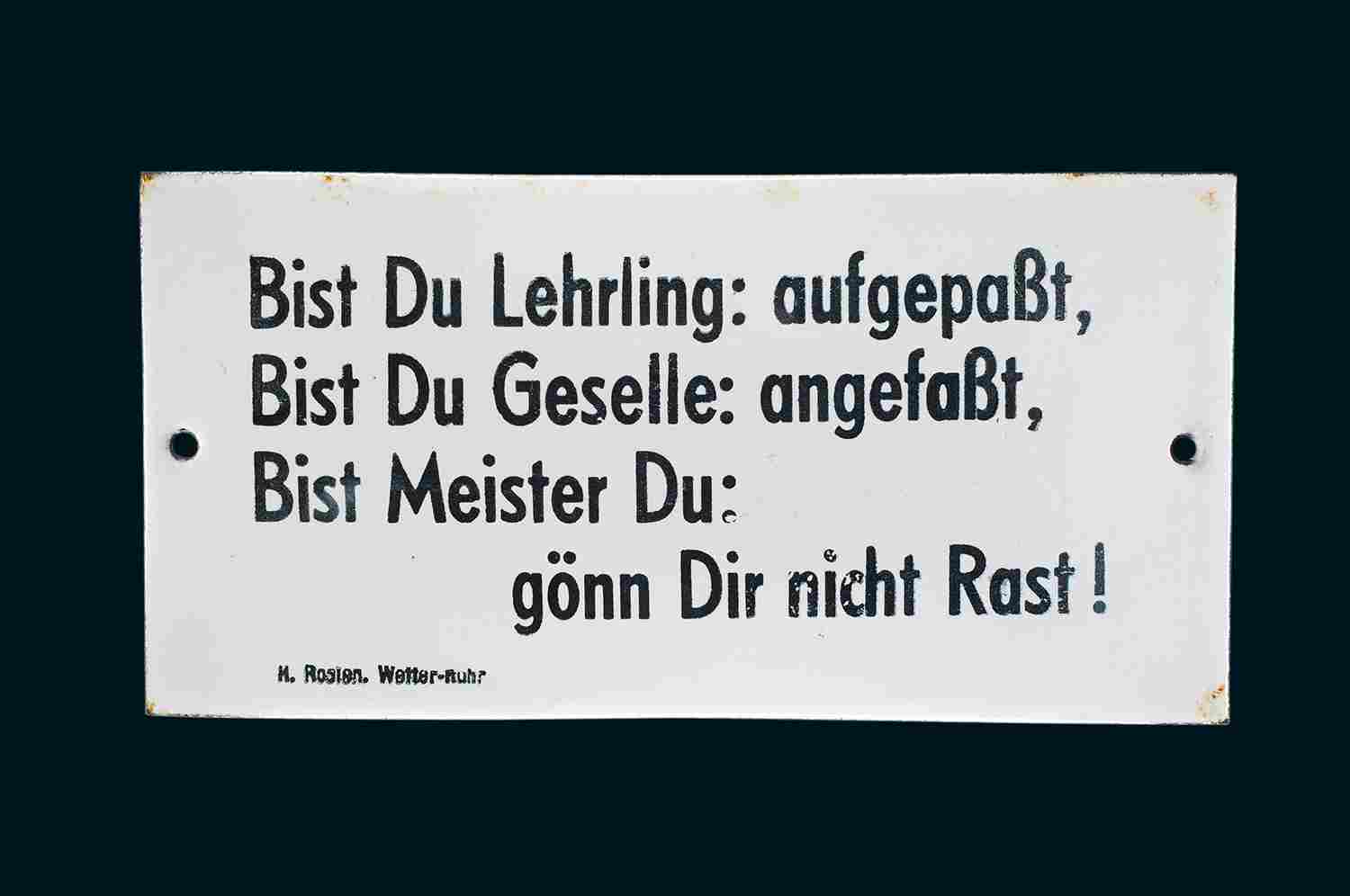 Bist Du Lehrling,: Aufgepaßt… 