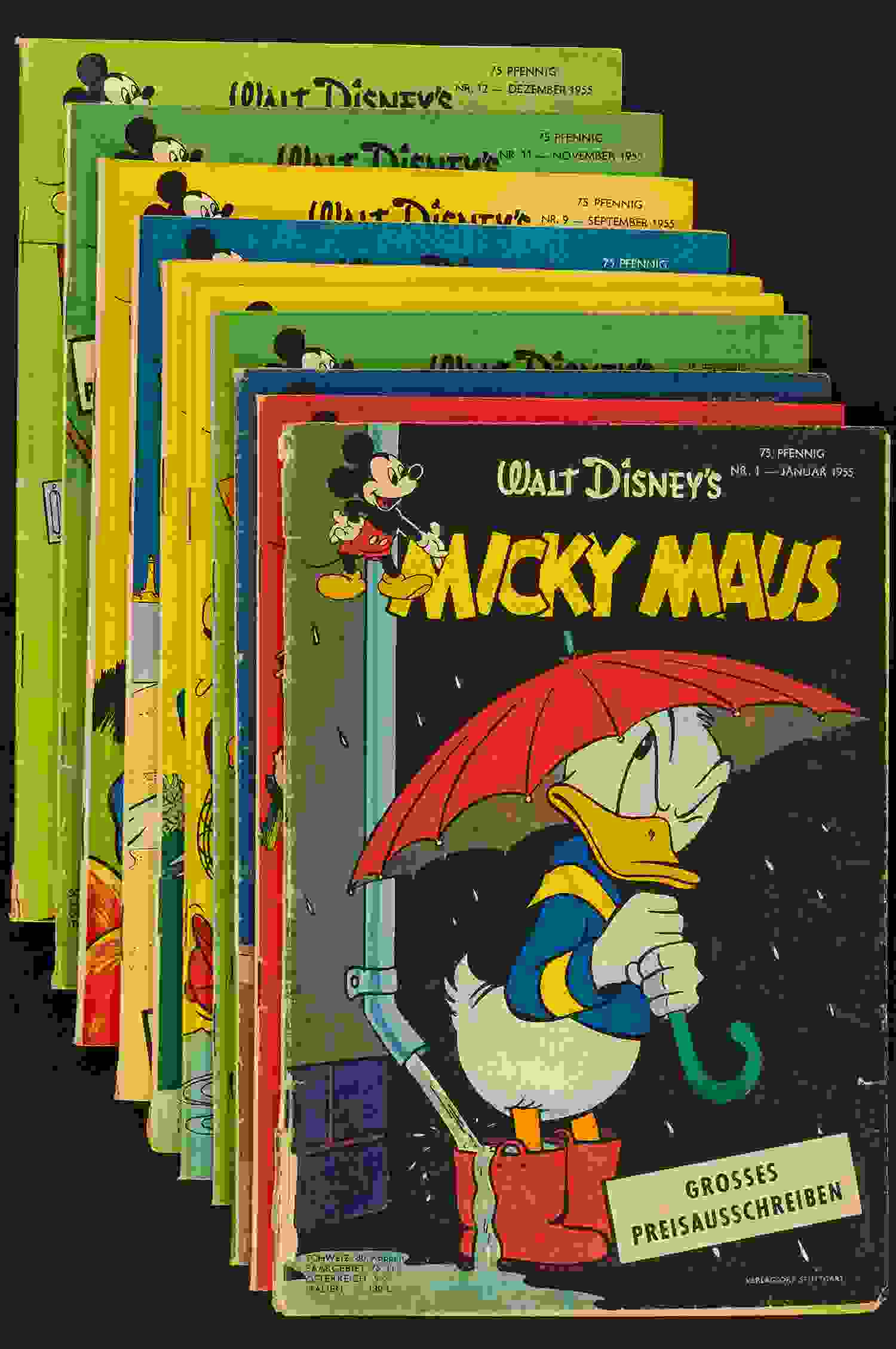 Micky Maus 1955 Konvolut 10 Hefte 