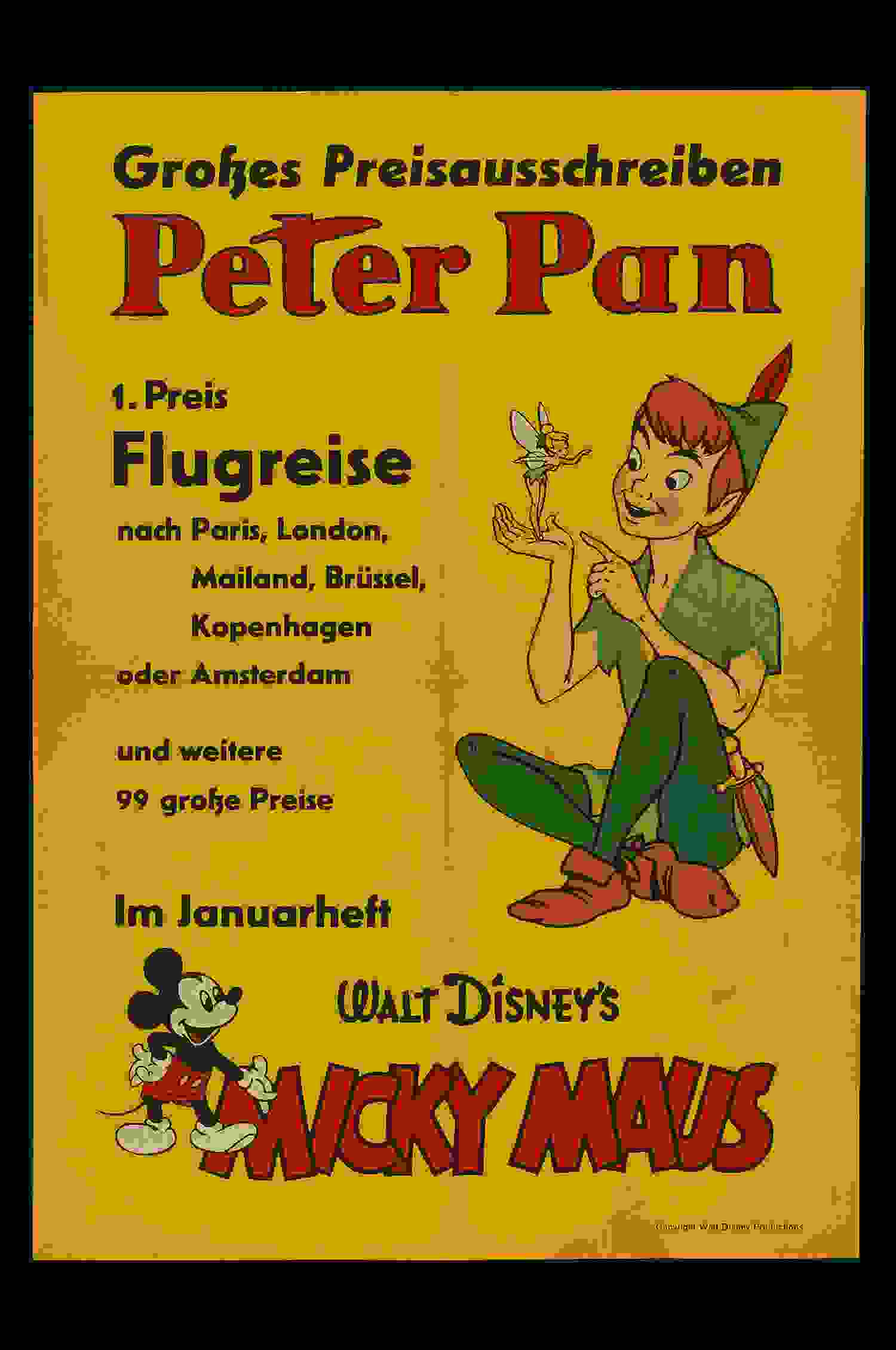 Micky Maus Ankündigungsplakat 1954 Nr. 1b 